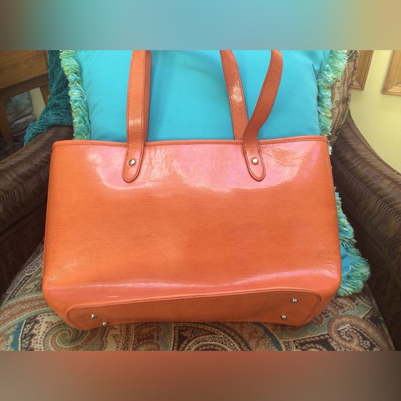 Ralph Lauren large orange handbag. EUC. - Picture 4 of 9